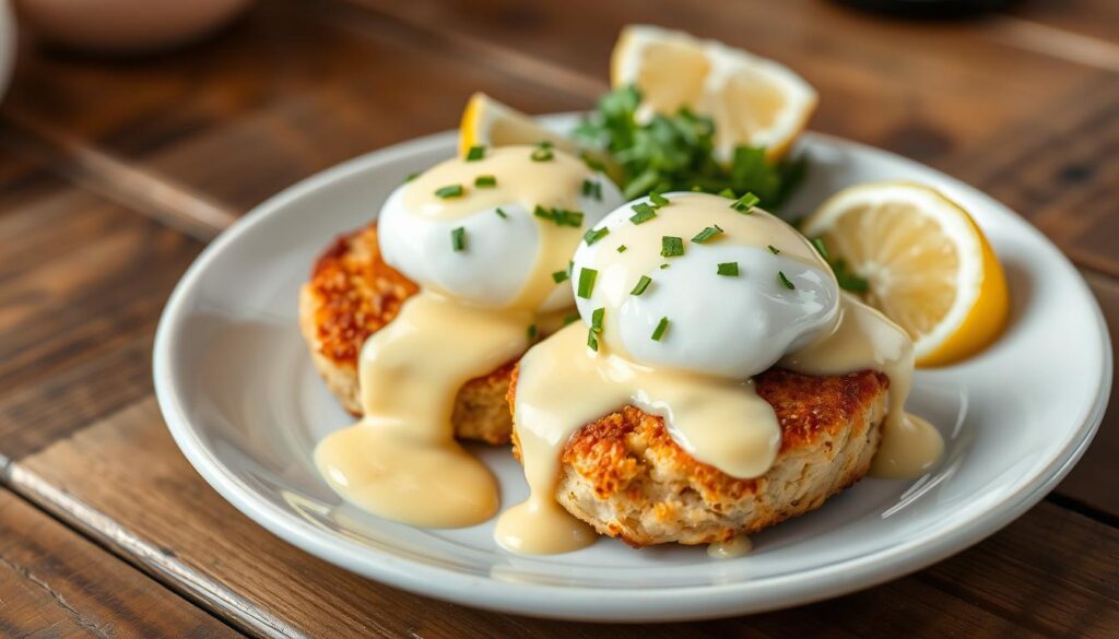 Delicious Crab Cake Eggs Benedict