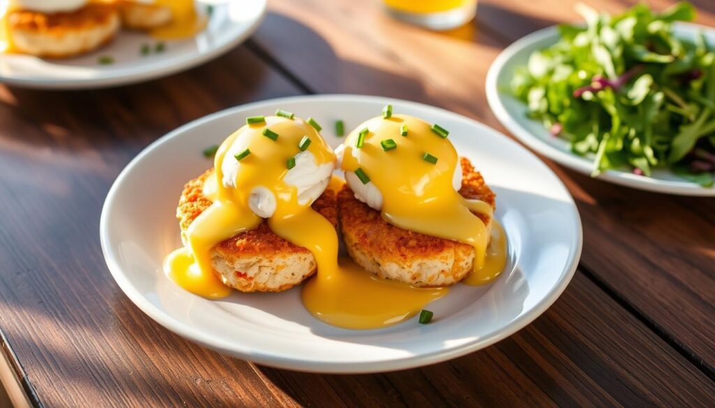 Delicious Crab Cake Eggs Benedict