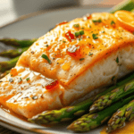 Baked Garlic Butter Salmon with Asparagus