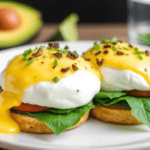 Healthy Eggs Benedict with Avocado and Spinach