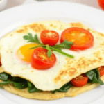 Two-Egg Omelet with Spinach and Tomatoes